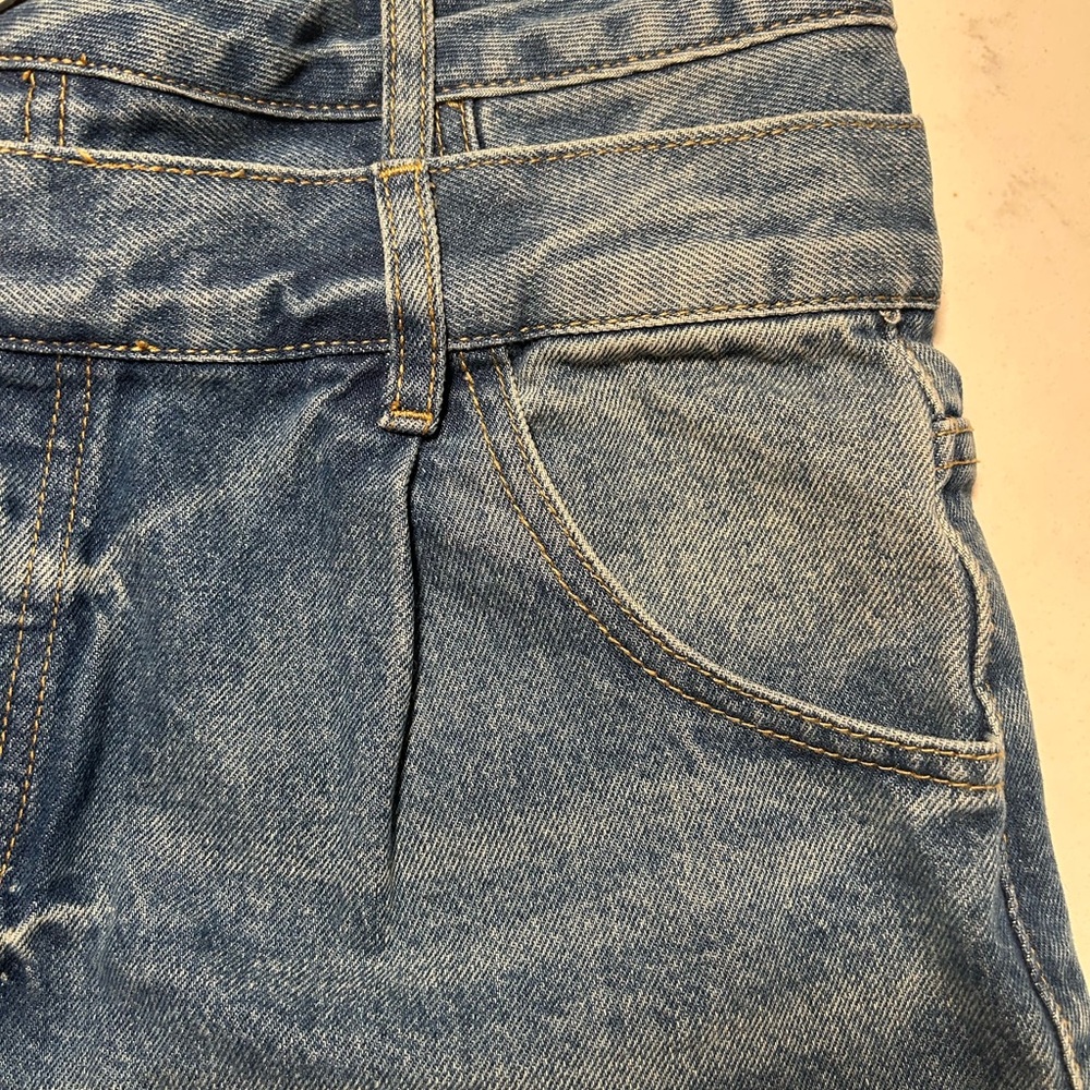 High Waist Blue Denim Jean Bermuda
 for Women - Picture 5 of 13